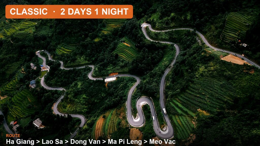 Ha Giang Loop Classic 2 days private homestay tour route