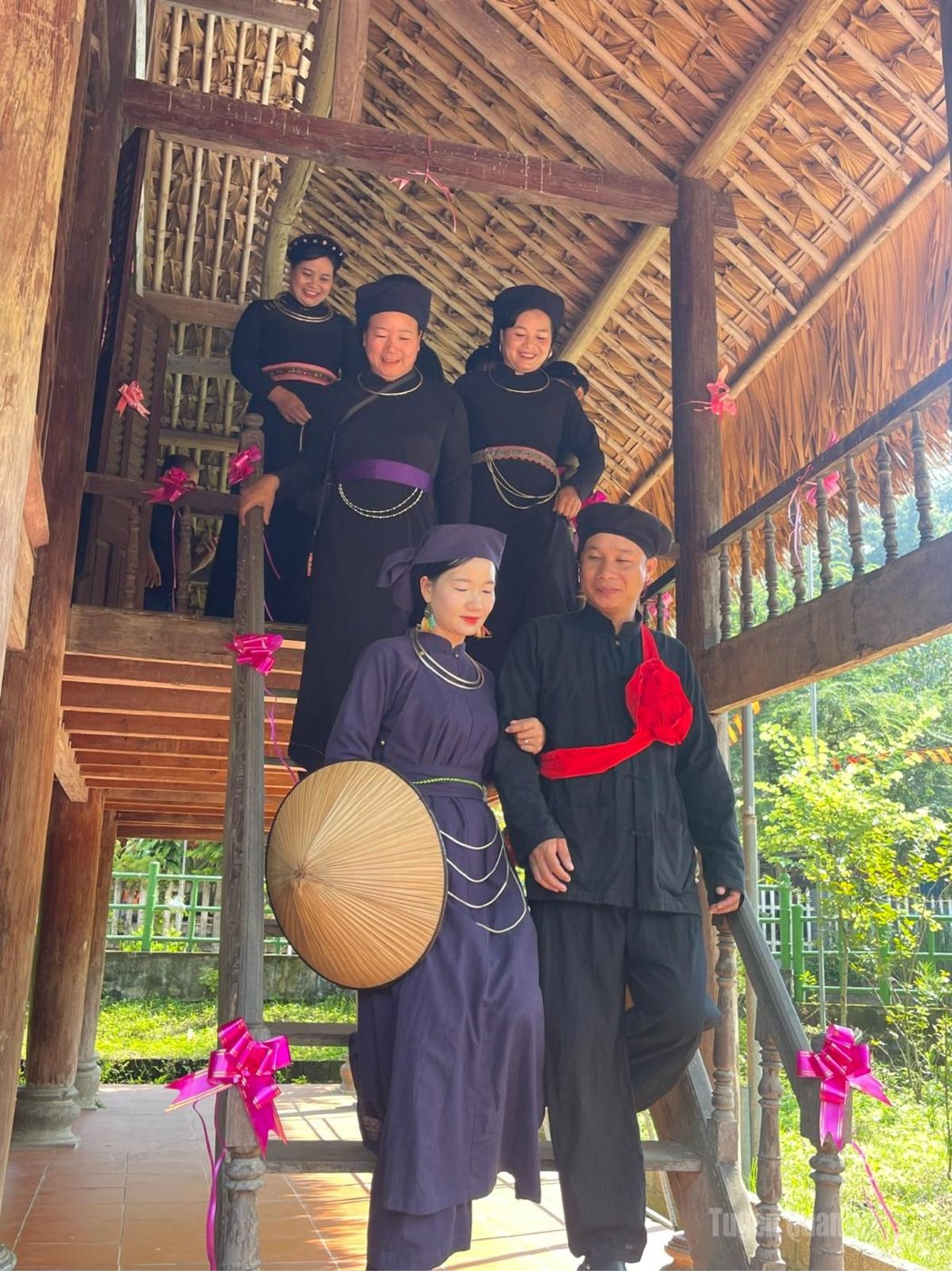 Tay people in traditional dress at a reenacted Tay wedding in the Ha Giang region