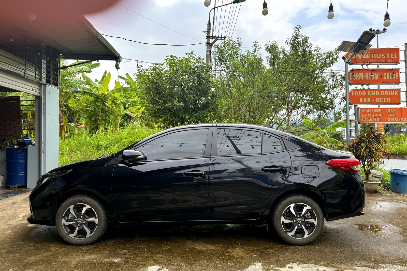 Toyota Vios 2025 rental car Ha Giang, full side profile