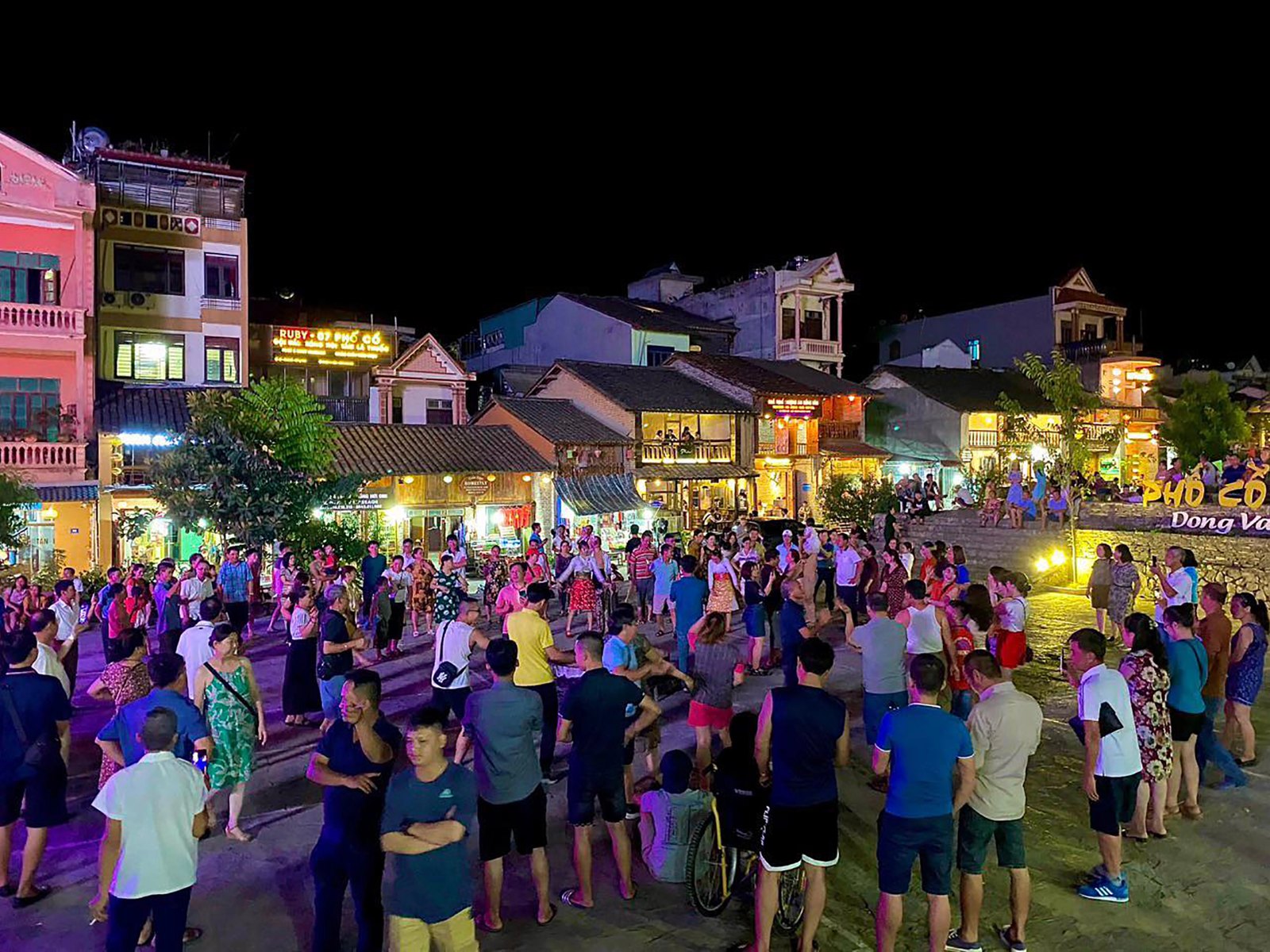 Dong Van Old Quarter at night on the Ha Giang Loop
