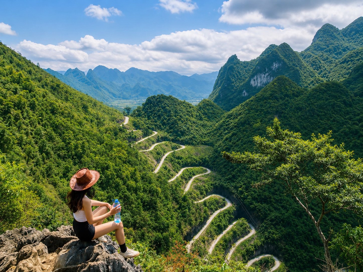 Khau Coc Cha 14-tier pass in the lush green rainy season – Cao Bang weather from May to August